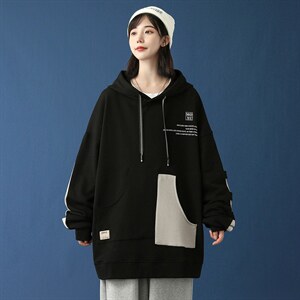 7XL-M大码慵懒风卫衣2023秋季新款中性风男女无性别连帽上衣控98图片