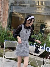 秋季新款小衫连衣裙，女装连衣裙，紫缘