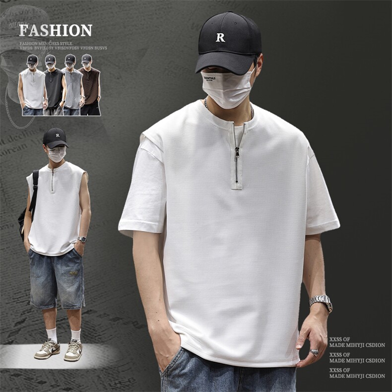 2026新款凉感背心男士夏季宽松大码运动吸汗无袖t恤潮薄坎肩，男装背心/马甲，电商D215