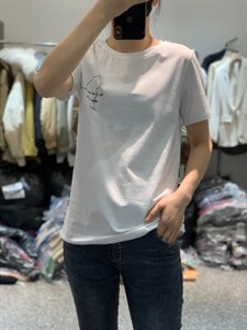 春季新款简约百搭时尚休闲短袖T恤,女装T恤,L·H·X