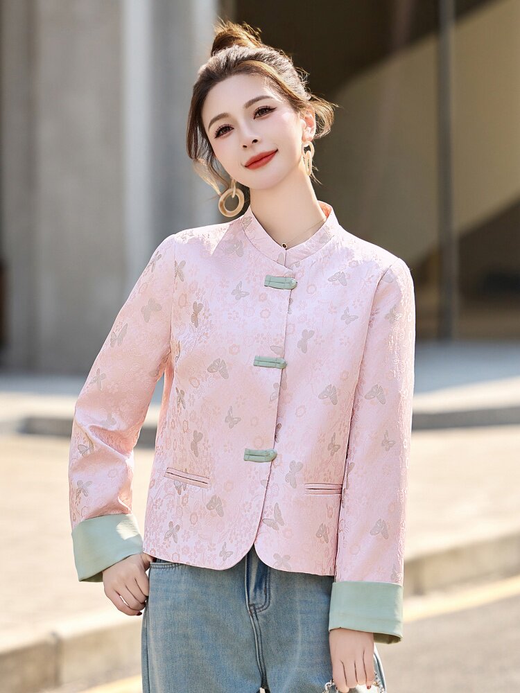 现货女士外套女2026新款春秋季高端品牌贵夫人时尚新中式洋气上衣,女装短外套,依如秀(原杭风阁)