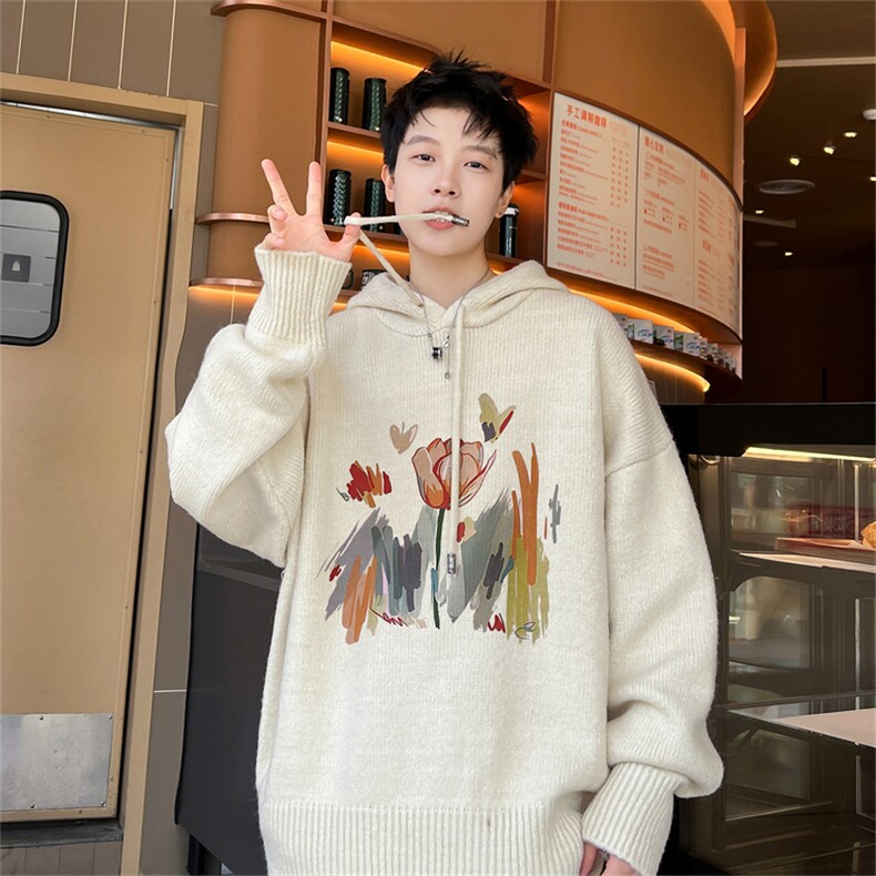 高品秋冬季连帽毛衣男复古慵懒风针织衫毛衣外套MYL3314-P65控88,男装针织衫/毛衣,电商B370