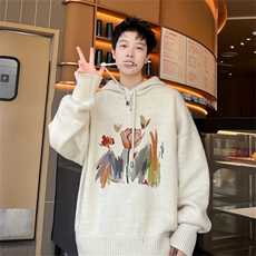 高品秋冬季连帽毛衣男复古慵懒风针织衫毛衣外套MYL3314-P65控88，男装针织衫/毛衣，电商B370