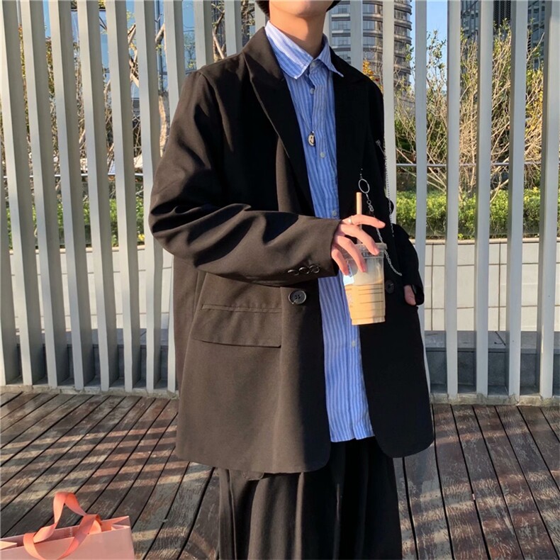 西服男夏季小众设计感春秋季ins港风宽松小西装外套W1096-P48,男装夹克,星座512-4