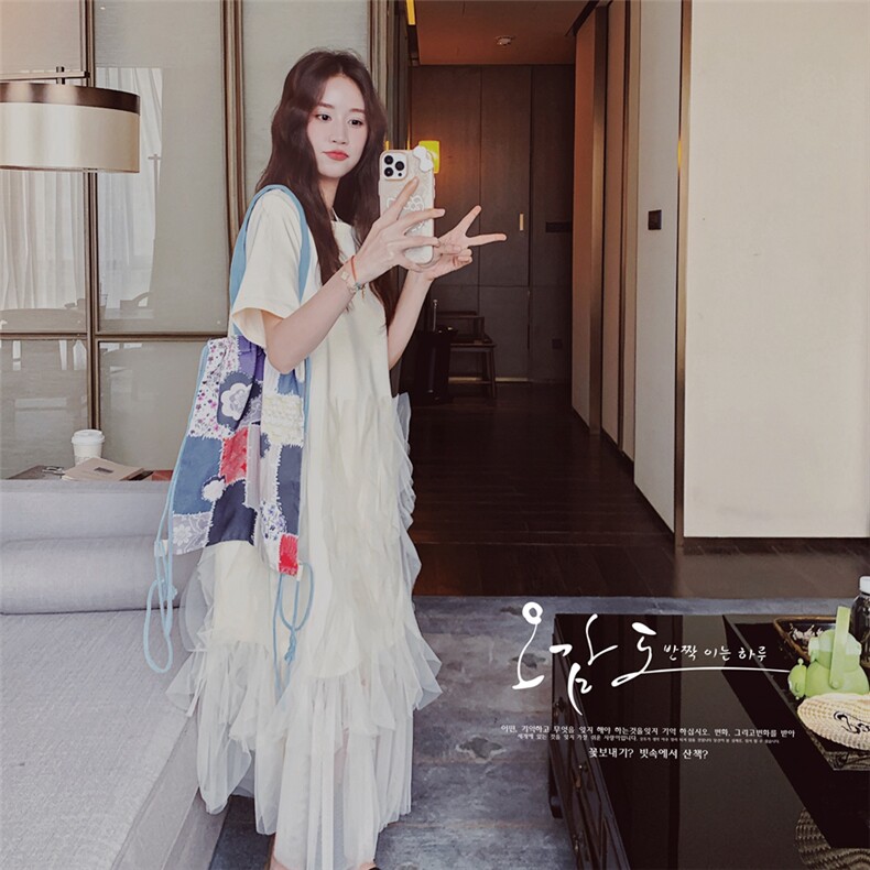 【主推现货】高品质空气层不皱轻纱奶油网纱裙8216-P145-K208,女装连衣裙,2C137