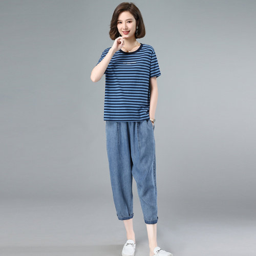 2022夏季新款简约时尚气质宽松休闲舒适两件套，女装套装/套裙，独衣靓