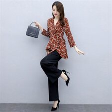 2021春秋季新款时尚舒适休闲气质两件套，女装套装/套裙，魅影