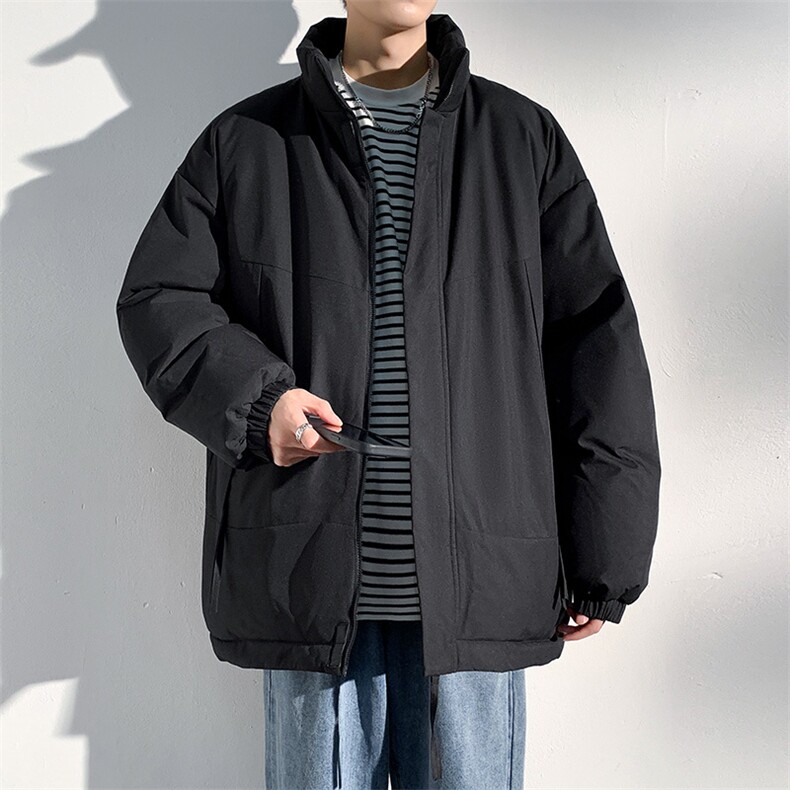 现货美式高街休闲夹克冬季立领纯色三防户外工装加厚棉服外套,男装夹克,电商A486