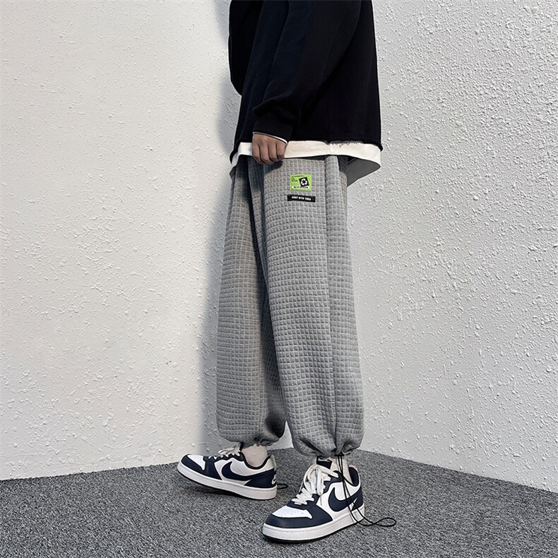 现货男装宽松秋冬四季款抽绳束脚休闲裤松紧腰卫裤DM78-P50,男装休闲裤,电商D321-1