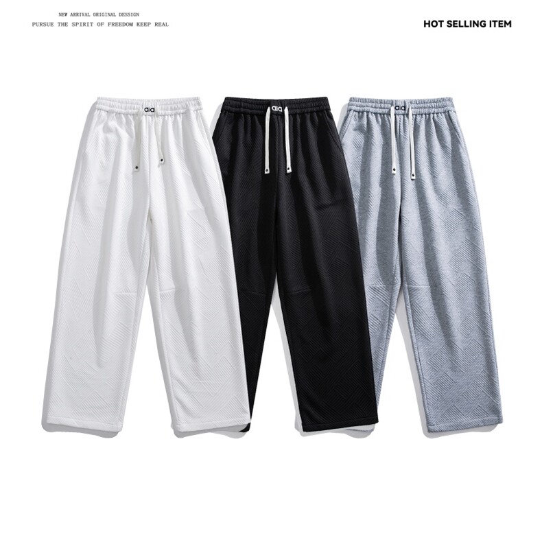 K5061/P40新款秋装刺绣老钱风休闲裤男卫裤直筒裤微弹弯刀裤长裤图片