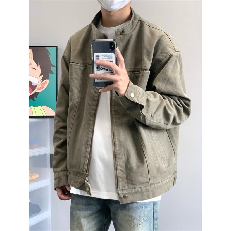 得物二开重磅水洗帆布哈灵顿外套男立领设计感夹克JK1168-P98,男装夹克,星座1103-3