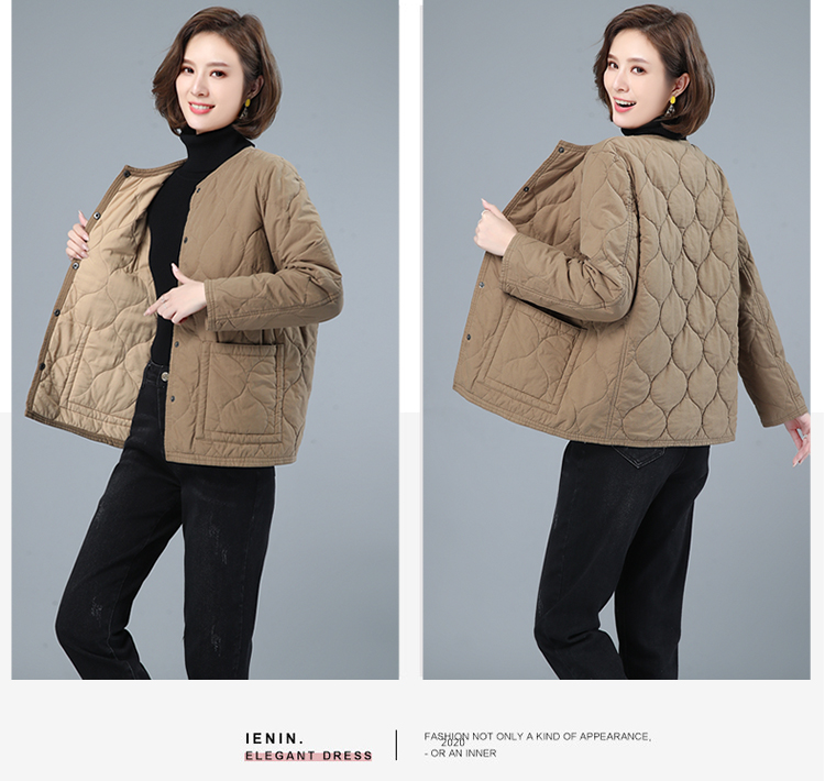 F0176 1680K ÁO KHOÁC NỮ SANTDN ÁO KHOÁC BÔNG MÙA XUÂN THU ĐÔNG TRUNG NIÊN DÀY ẤM THỜI TRANG NỮ VẢI BÔNG G05 SẢN PHẨM MỚI