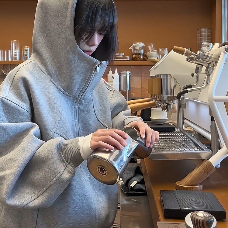美式复古灰色廓形连帽卫衣休闲百搭情侣空气感外套上衣WY001P65,男装卫衣,电商D256-2(原A064-2)