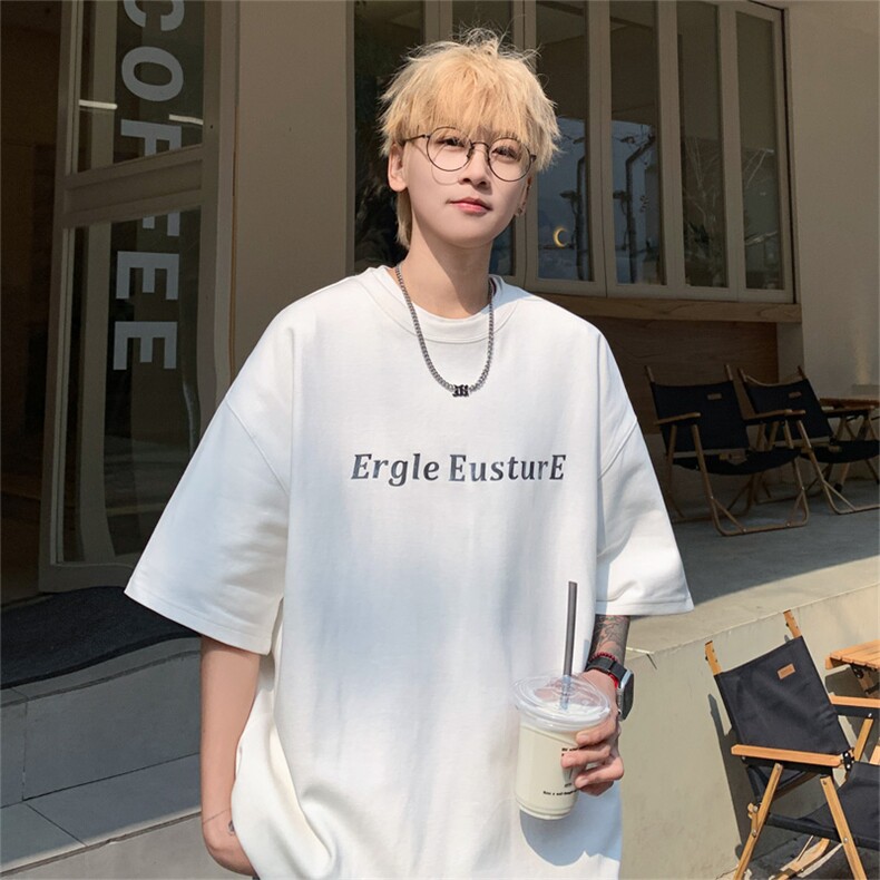 ！2025夏季新款男士纯棉短袖T恤宽松半袖T2408特P25控38图片