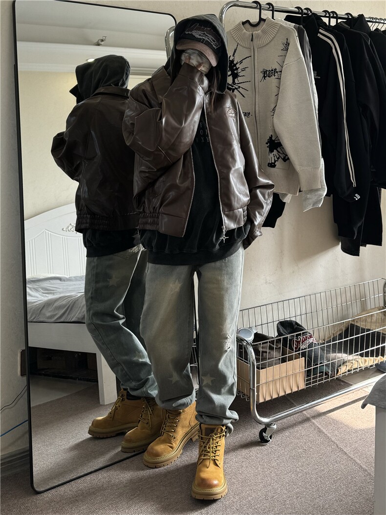 美式hiphop纯色星星装饰修身直筒牛仔裤控价68,男装牛仔裤,星座310A-4