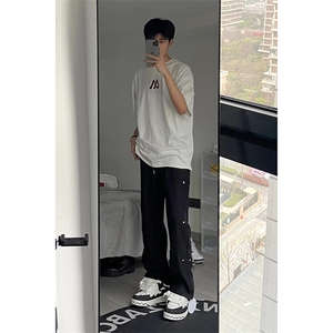 B221 美式ins高街小众排扣直筒休闲西裤 LK23008-P60 控78图片