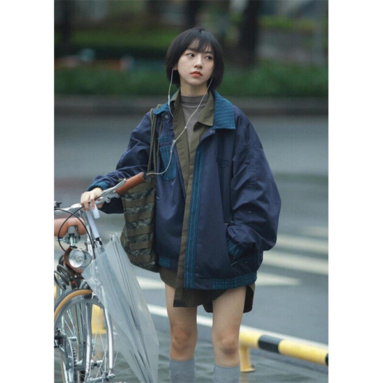 日系复古拼接棒球服夹克男春秋潮牌宽松拼色工装外套J631,男装夹克,星座1116A（原606A-3）