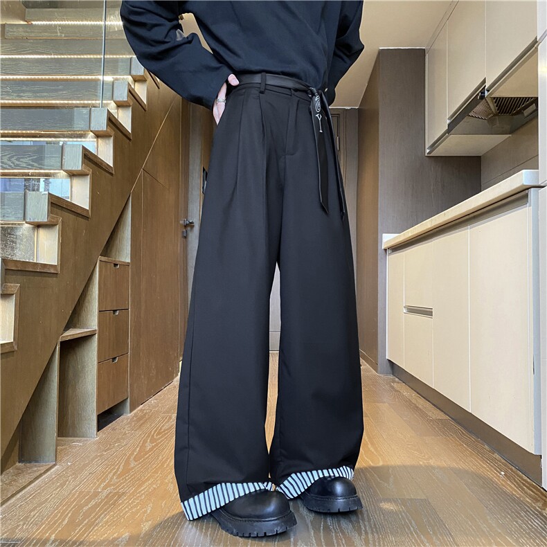 秋季新款潮流高级垂感条纹宽松休闲西裤B315-K25647-特p45控88,男装西裤,电商B315