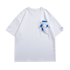 1港风情侣大码M-5XL中性风网红小熊短袖T恤男白底DT7745P55控68，男装T恤，星座226-2