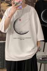 Q11246-P30月球春夏季七分袖t恤男大码五分袖男短袖中袖，男装T恤，电商A040