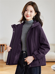 休闲连帽工装风加绒加厚保暖外套女2025秋冬新款显瘦百搭夹克上衣图片