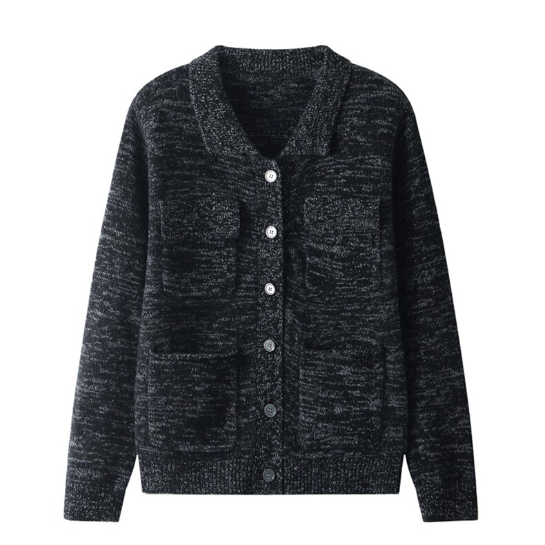 2024年秋冬季新款休闲百搭翻领羊毛开衫外套，女装羊毛衫，温贝羊绒