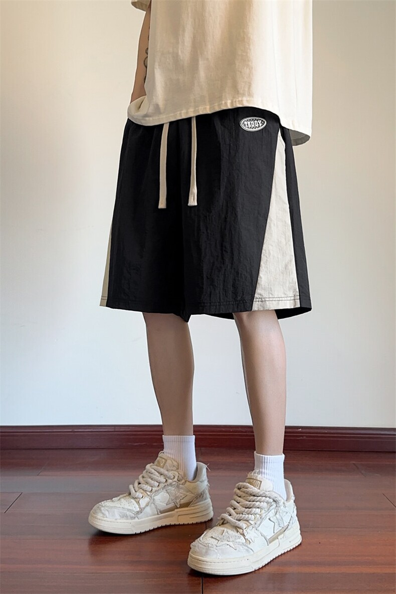 ！2026夏季男士拼接撞色短裤速干冰丝五分裤中裤DK298特P25,男装牛仔裤,电商B220