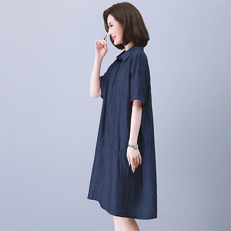 天丝连衣裙女2025夏季新款高级感宽松遮肚子显瘦中年妈妈休闲裙子,女装连衣裙,悦见她