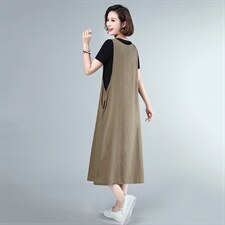 2021年夏季新款短袖T恤女+背带裙子套装女休闲气质两件套装裙，女装套装/套裙，简韵佳