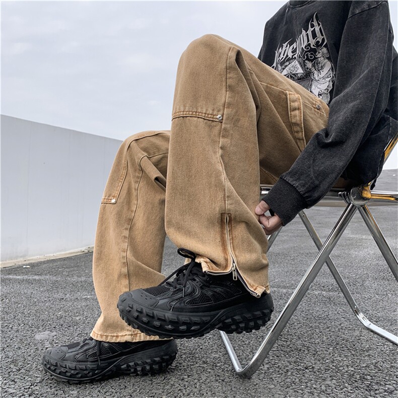 春款复古水洗宽松牛仔裤男宽松直筒牛仔裤N01623-P55,男装牛仔裤,星座308B-1