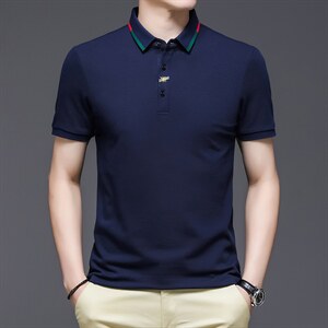 短袖t恤男半袖2023夏季韩版潮流修身翻领polo男体恤衫夏天衣服男，男装T恤，电商B212（原钱塘6029）