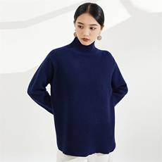 女士秋冬季新款时尚宽松半高领羊毛衫，女装羊毛衫，奢优羊绒