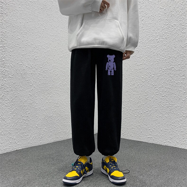K13242-P35可束脚加厚加绒运动裤男大码宽松直筒卫裤男,男装休闲裤,电商A040