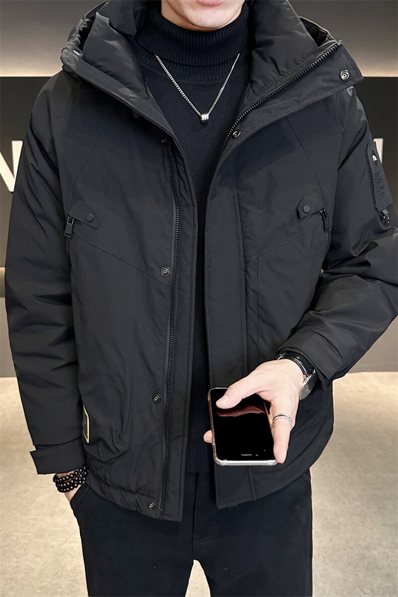 冬季新款工装羽绒服男短款冲锋衣保暖羽绒外套Y9870-P195,男装夹克,电商A239