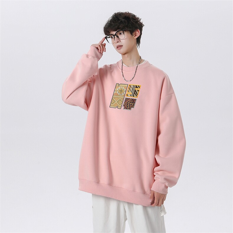 抖音品质秋季新款仿棉圆领卫衣wycm3888-特批28控49,男装卫衣,星座605(原A050)