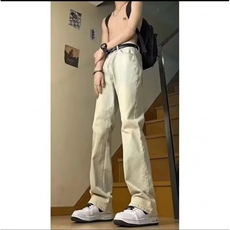 1506-1/KK66011/P36美式复古裤子男款高街黄泥色牛仔裤高个子百搭，男装牛仔裤，星座1506-1