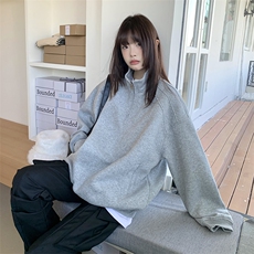 抖音得物品质二开26春装美式高阶结构半拉链立领卫衣外套W91，女装短外套，电商A486