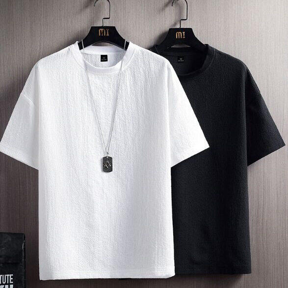 常年现货跑量2025季新款青少年纯色圆领大码短袖T恤DT2222-P8，男装T恤，星座1816-2（原1210–2）