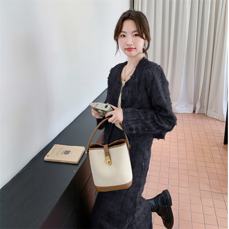 （现货）补单款新品小香风流苏毛边半裙套装 F582-P175-K268图片