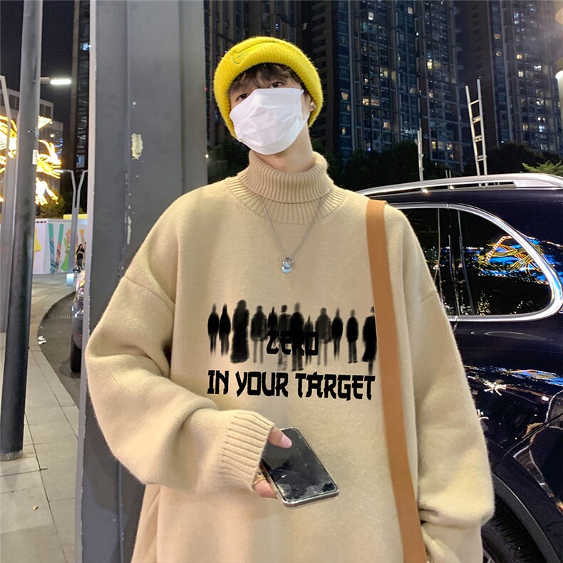 港风新款冬季时尚百搭宽松印花毛衣M6941特批50控88,男装针织衫/毛衣,电商A268A