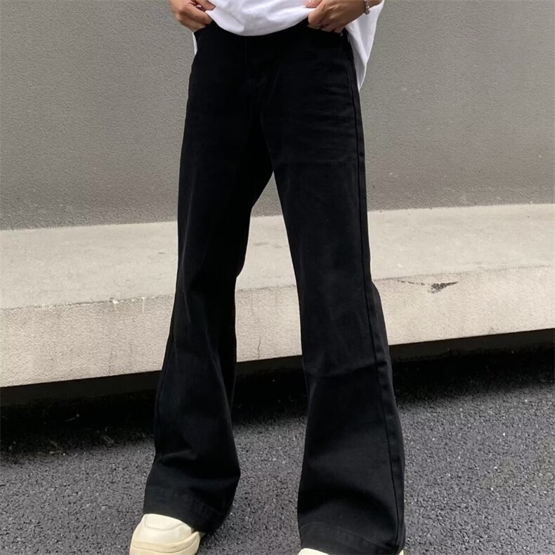 水洗弯刀直筒微喇牛仔裤美式休闲痞帅裤子阔腿裤K70556-2-P35网图，男装牛仔裤，电商B245