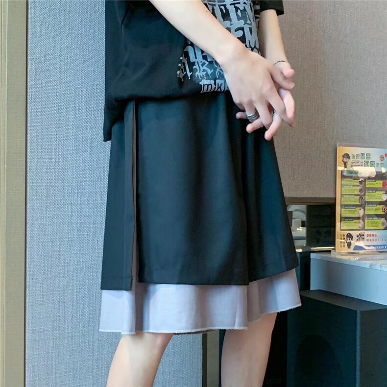 218-1-P28-DK871夏季宽松休闲假两件短裤,男装休闲裤,四季星座218-1