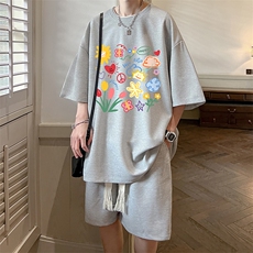 华夫格套装运动短袖t恤套装休闲两件套一套HZ84319-P44，男装T恤，电商A040