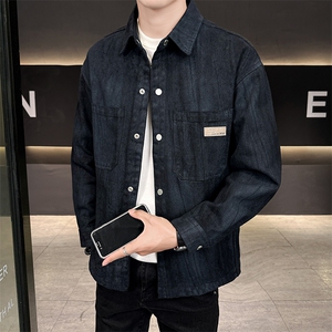 店主风男衬衫2025秋款水洗牛仔外套衬衫夹克男上衣B317/807/P95图片