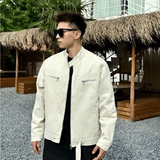 26春装高品质老钱风立领夹克外套男女美式潮牌拉链工装风宽松上衣，男装夹克，电商A486