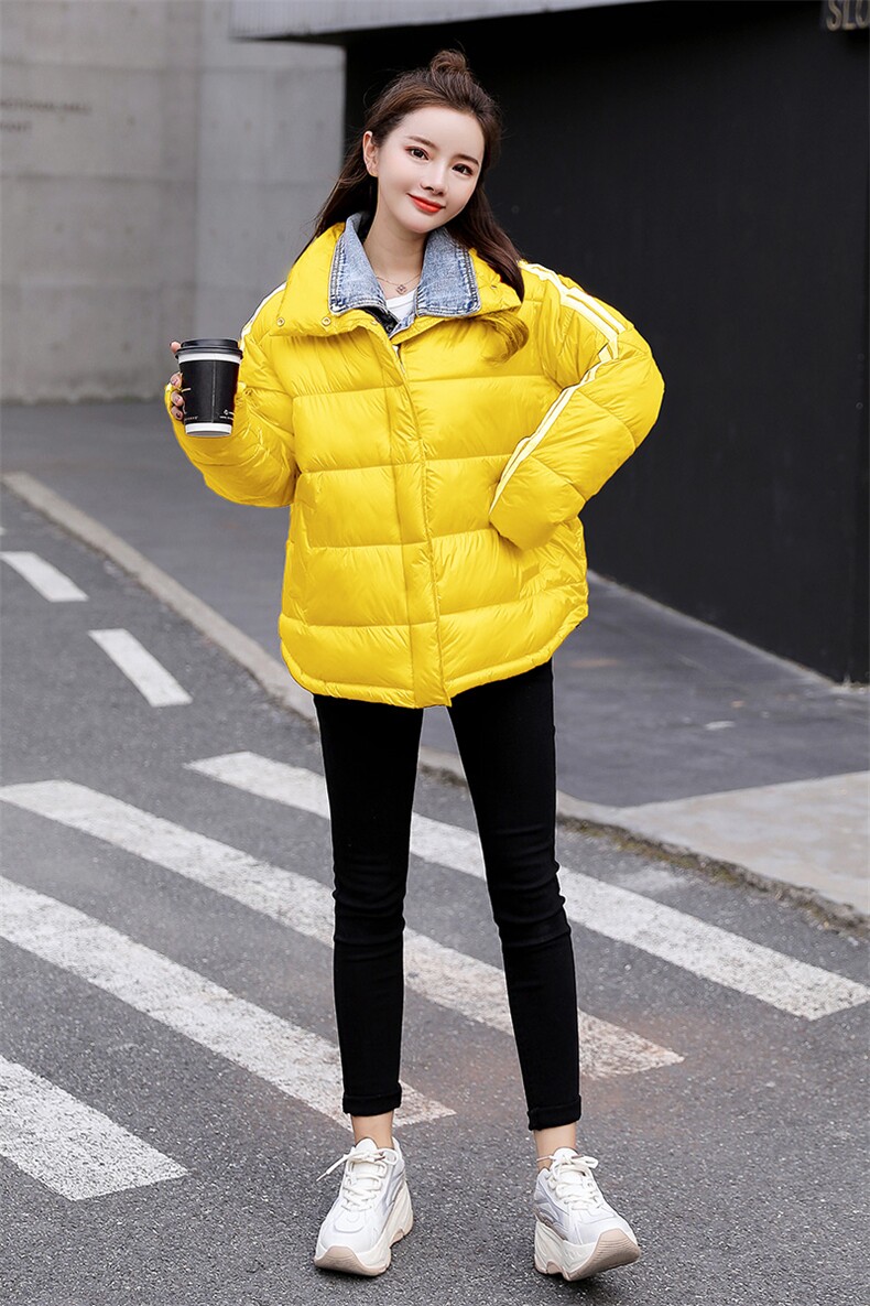 棉衣/棉服时尚潮流拼接牛仔舒适宽松2020年冬季长袖优雅气质,女装棉衣/棉服,瑶迪依秀