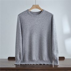 秋冬新款100澳洲羊毛男士针织圆领套头打底百搭简约上衣，男装针织衫/毛衣，达齐羊绒