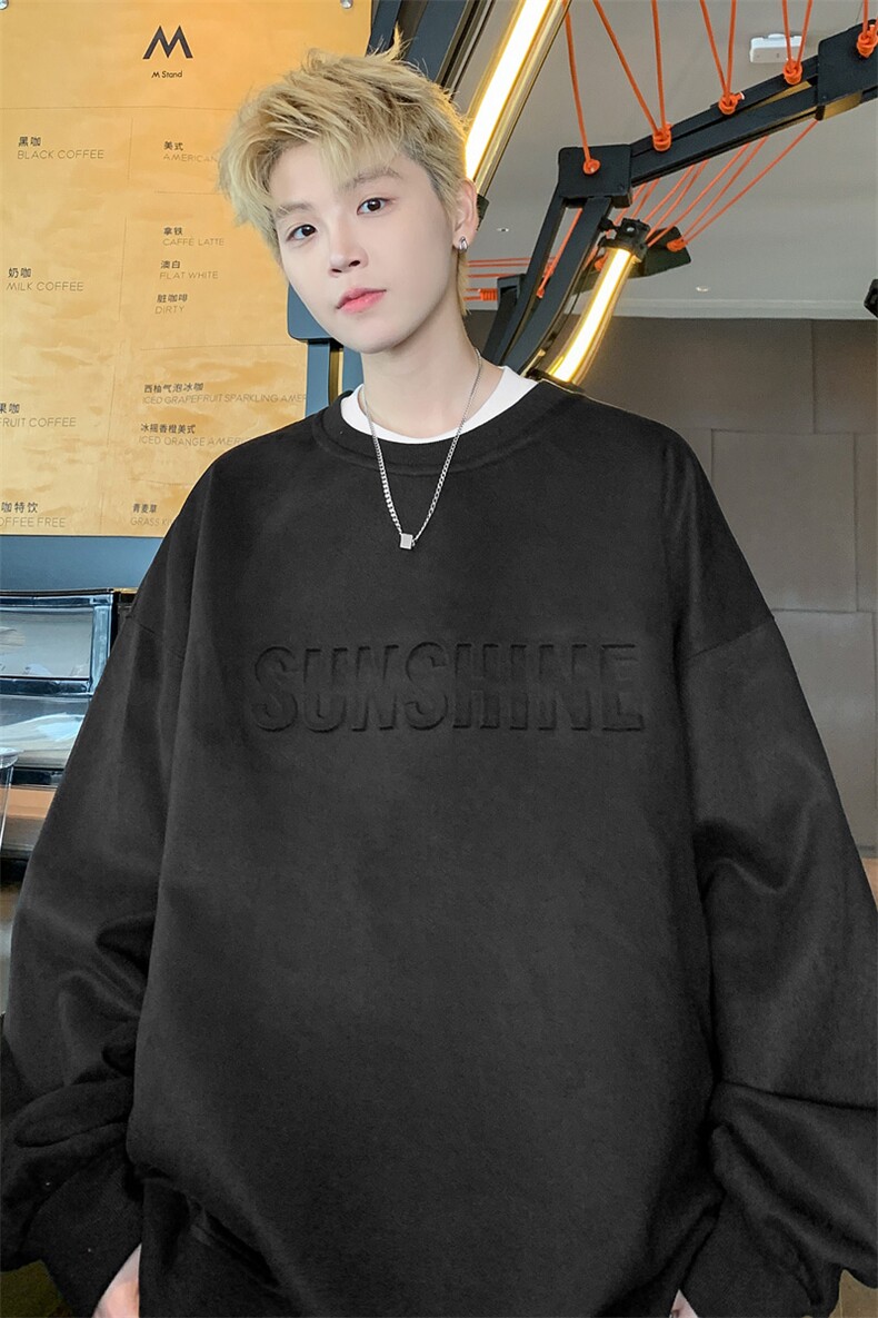 ！2025秋冬新款男士麂皮绒圆领卫衣百搭长袖WYJP01特P38控58,男装卫衣,电商B220