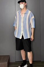 2025复古衬衫男夏装港风学生宽松小众设计感趣味新款男装上衣，男装衬衫，星座218-1（原230）