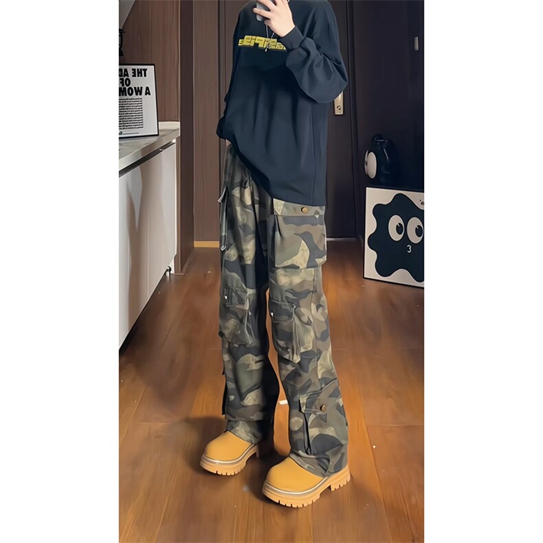 宽松迷彩牛仔裤男长裤工装裤KD640-P70,男装牛仔裤,电商D312-1